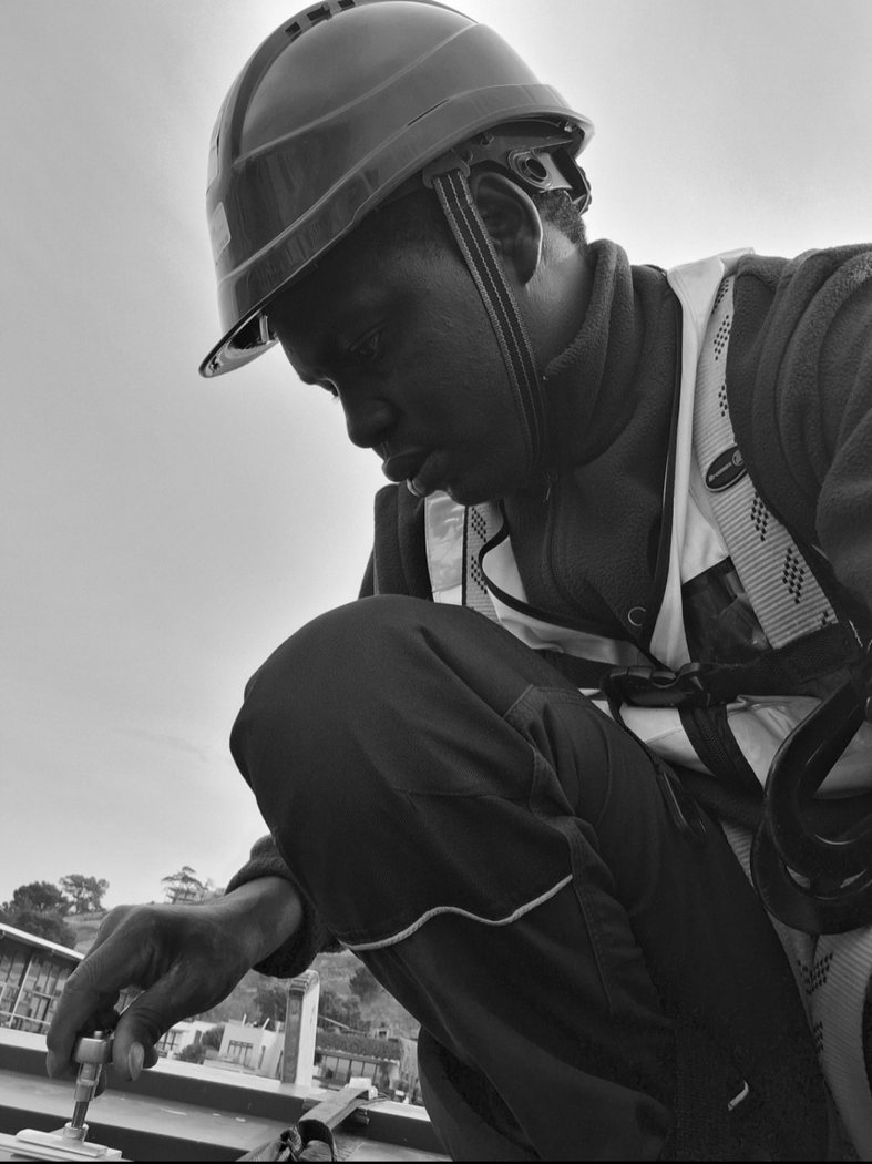 Electrical technician working on an industrial project